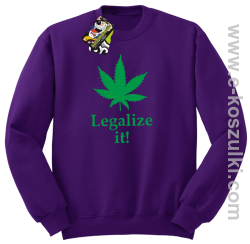 Legalize it gandzia ganja - bluza bez kaptura fioletowa