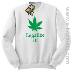Legalize it gandzia ganja - bluza bez kaptura biała