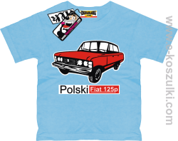Duży Fiat 125p koszulka dziecięca - błękitny