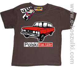 Duży Fiat 125p koszulka dziecięca - brązowy