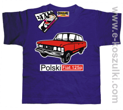 Duży Fiat 125p koszulka dziecięca - fioletowy
