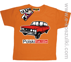 Duży Fiat 125p koszulka dziecięca - pomarańczowy