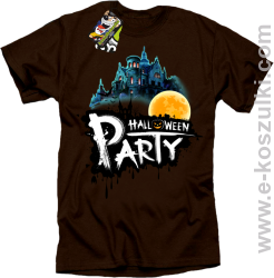 Halloween Party Moon Castle - koszulka męska brązowa