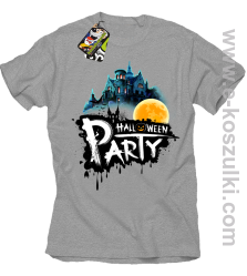 Halloween Party Moon Castle - koszulka męska melanż 