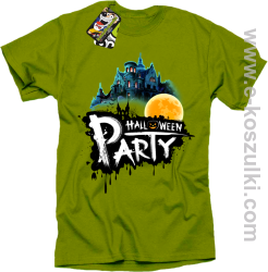 Halloween Party Moon Castle - koszulka męska kiwi