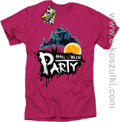 Halloween Party Moon Castle - koszulka męska fuksja