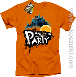 Halloween Party Moon Castle - koszulka męska pomarańczowa