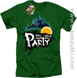 Halloween Party Moon Castle - koszulka męska zielona