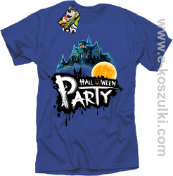 Halloween Party Moon Castle - koszulka męska niebieska
