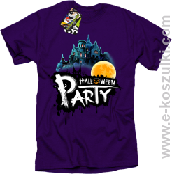 Halloween Party Moon Castle - koszulka męska fioletowa