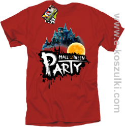Halloween Party Moon Castle - koszulka męska czerwona