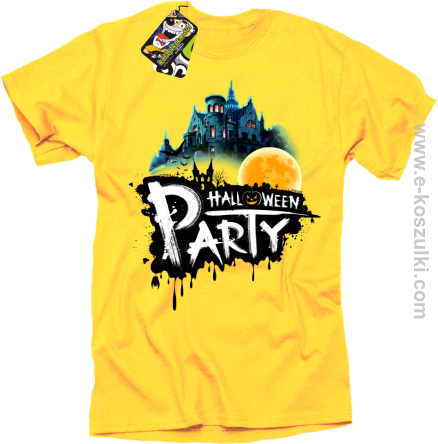 Halloween Party Moon Castle - koszulka męska żółta

