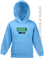 Córka Bateria 100% - bluza z kapturem błękitna