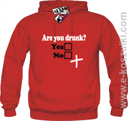 Are You Drunk - bluza męska z kapturem - czerwony
