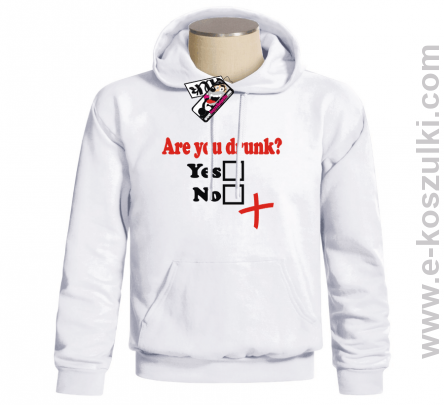 Are You Drunk - bluza męska z kapturem - biały