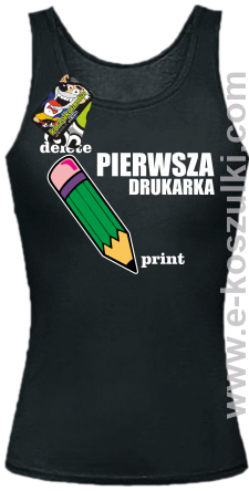 Pierwsza drukarka - delete - print - modny top damski z nadrukiem czarny
