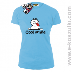 Cool Smile - koszulka damska - błękitny