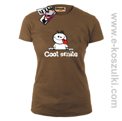 Cool Smile - koszulka damska - brązowy