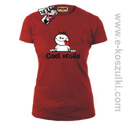 Cool Smile - koszulka damska - czerwony