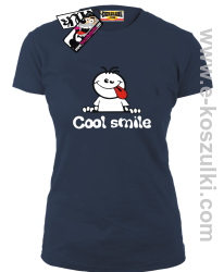 Cool Smile - koszulka damska - granatowy