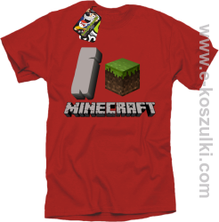 I love Minecraft - koszulka męska czerwona