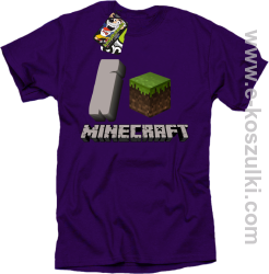 I love Minecraft - koszulka męska fioletowa