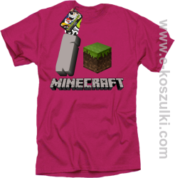 I love Minecraft - koszulka męska różowy