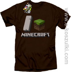 I love Minecraft - koszulka męska brązowa