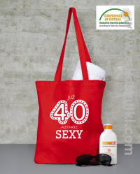 Już 40-stka ale ciągle sexy - Eco torba czerwona
