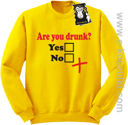 Are you drunk- bluza na imprezę bez kaptura żółta