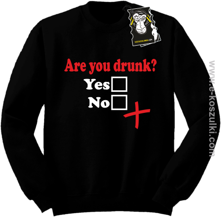 Are you drunk - bluza na imprezę bez kaptura