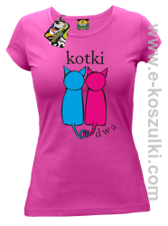 Kotki dwa - koszulka damska fuchsia