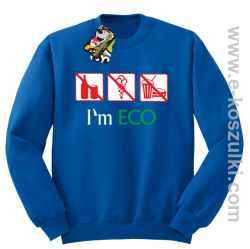 I'm ECO NO EAT - bluza bez kaptura niebieski
