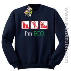 I'm ECO NO EAT - bluza bez kaptura granatowy