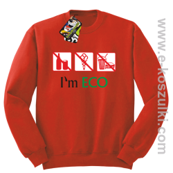 I'm ECO NO EAT - bluza bez kaptura czerwony