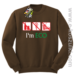 I'm ECO NO EAT - bluza bez kaptura brązowy
