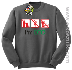 I'm ECO NO EAT - bluza bez kaptura szary