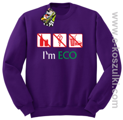 I'm ECO NO EAT - bluza bez kaptura fioletowy