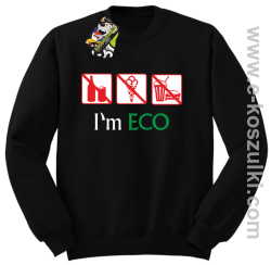 I'm ECO NO EAT - bluza bez kaptura czarny