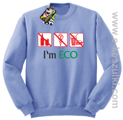 I'm ECO NO EAT - bluza bez kaptura błękitny
