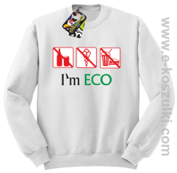 I'm ECO NO EAT - bluza bez kaptura biały