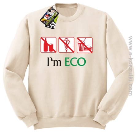 I'm ECO NO EAT - bluza bez kaptura beżowy