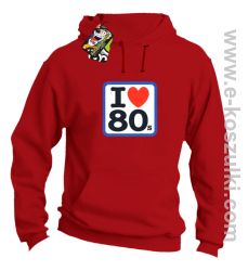 I love 80s - bluza  z kapturem czerwony