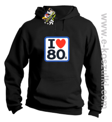 I love 80s - bluza  z kapturem czarny
