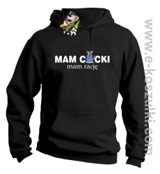 Mam cycki - Mam rację - bluza z kapturem czarna