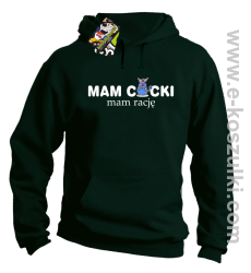 Mam cycki - Mam rację - bluza z kapturem butelkowa