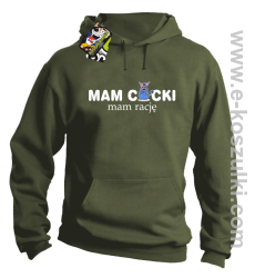 Mam cycki - Mam rację - bluza z kapturem khaki