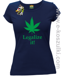 Legalize it gandzia ganja - koszulka damska granatowa