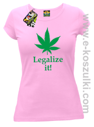Legalize it gandzia ganja - koszulka damska różowa