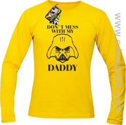 Don`t mess with my daddy - bluza z kapturem - Longsleeve męski żółty